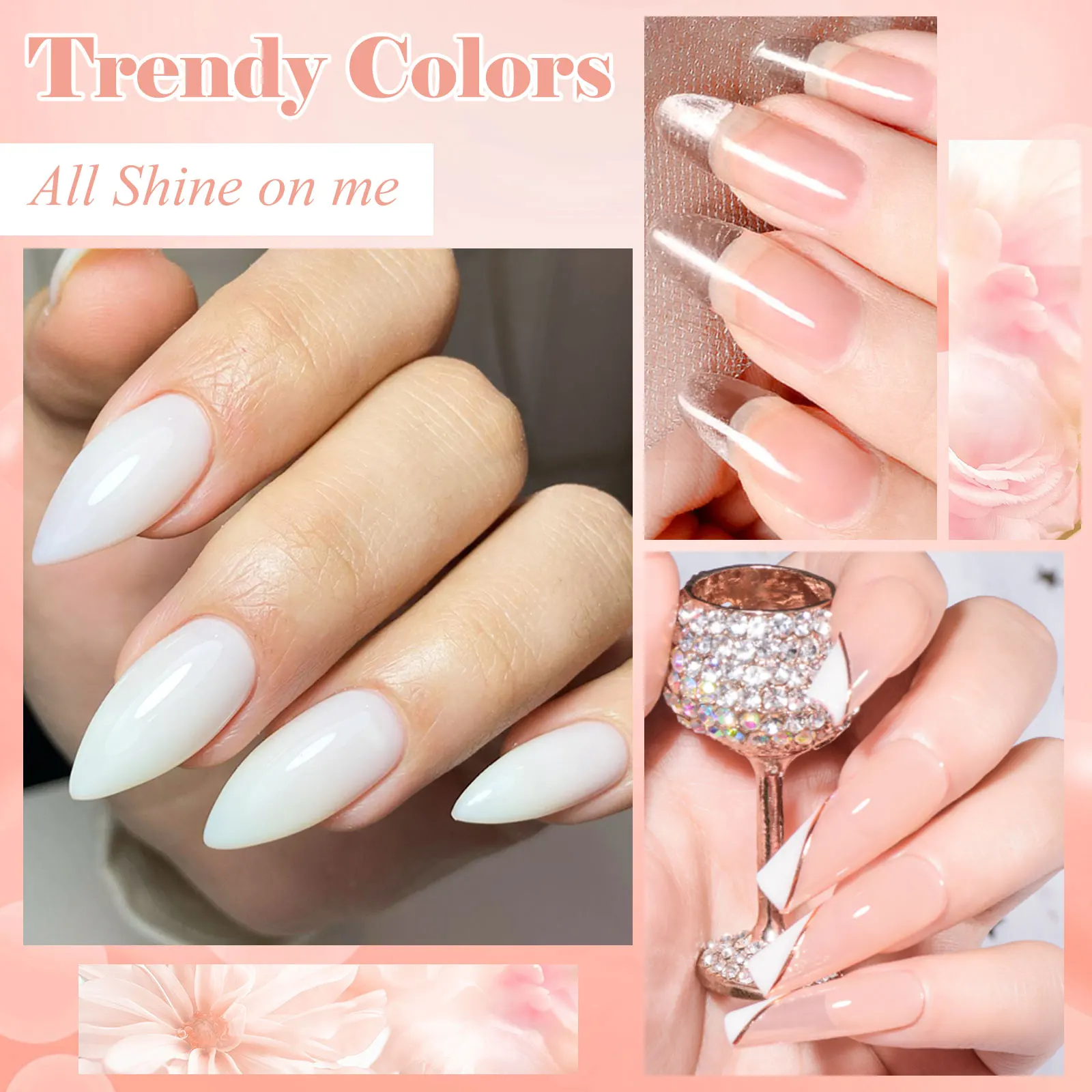 14 قطعة عارية الوردي سريعة تمديد جيل للأظافر عدة ، 6 واط مسمار مصباح ، قاعدة معطف فوقي وأدوات الأظافر ، UV LED مسمار الفن للنساء الفتيات DIY بها بنفسك #5