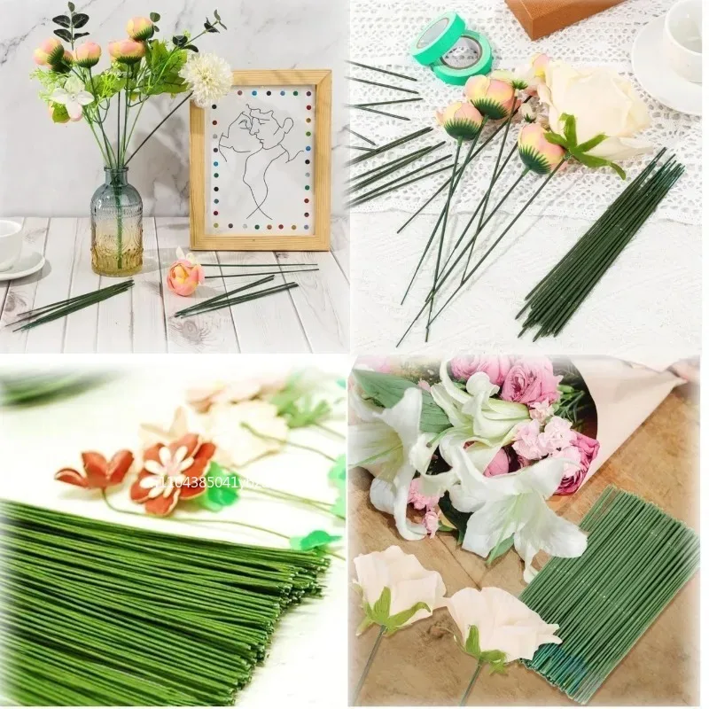 100-300 قطعة/40 سنتيمتر الاصطناعي الأخضر زهرة الجذعية DIY بها بنفسك الأزهار المواد اليدوية سلك الجذعية اكسسوارات ل ديكور منزلي للزفاف