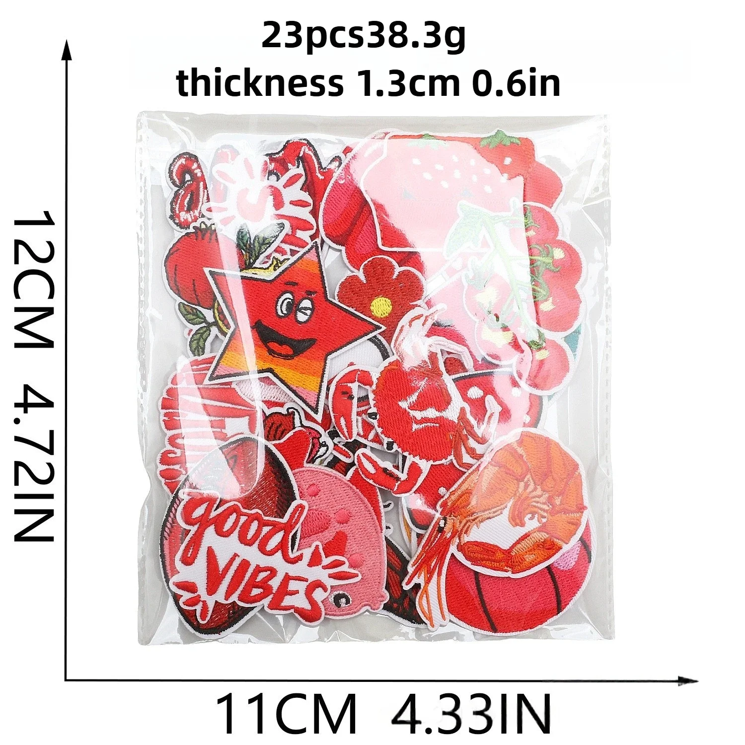 Red Style Star Football Watermelon Basketball Mushroom Embroidery Patch Clothes DIY Decoration Badge Ironing Bag/hat/cloth