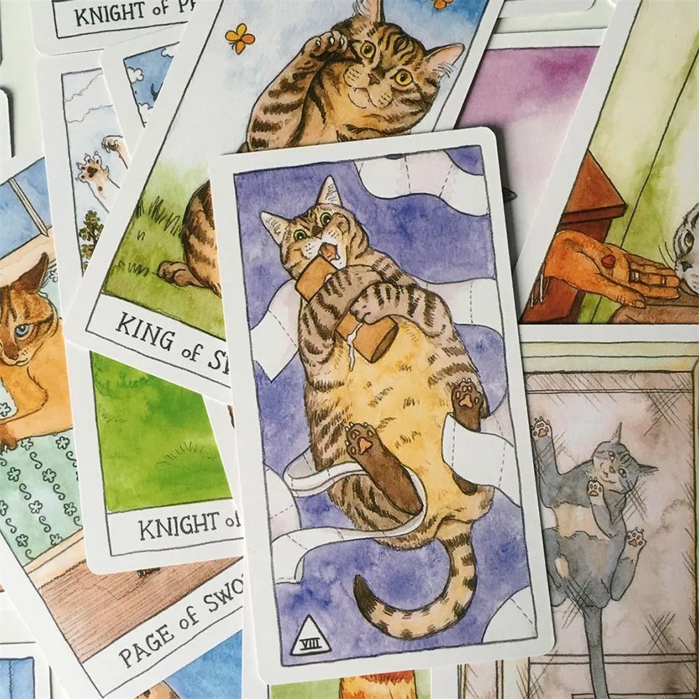 New Tarot Cards Oracles Deck Mysterious Divination Cat Tarot Deck