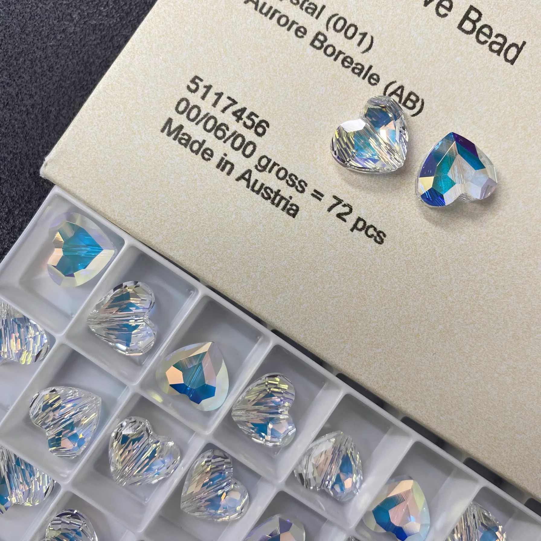 (1 Piece) Original Crystals from Austria 5741 Vertical Hole Love Bead Loose Rhinestone for Necklace Earrings DIY Jewelry Making