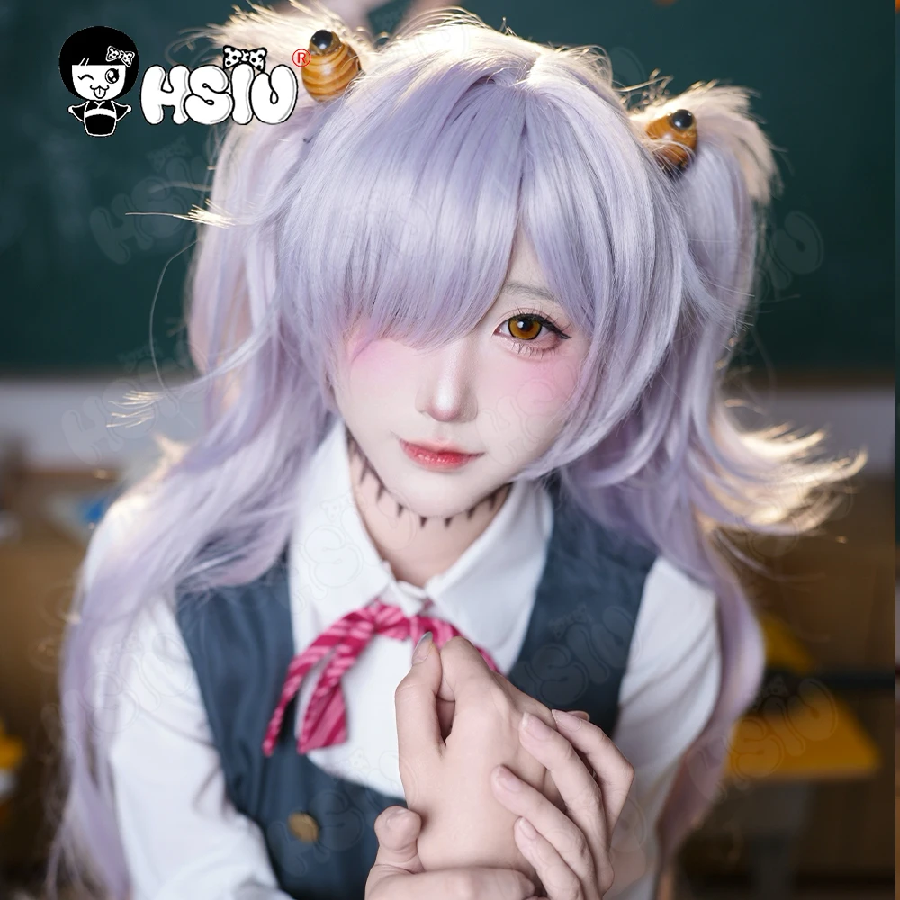 

Itagaki Kanoe Cosplay Wig HSIU 100Cm gray purple Long hair Synthetic Wig+Wig cap GAME Blue Archive Itagaki Kanoe Cosplay