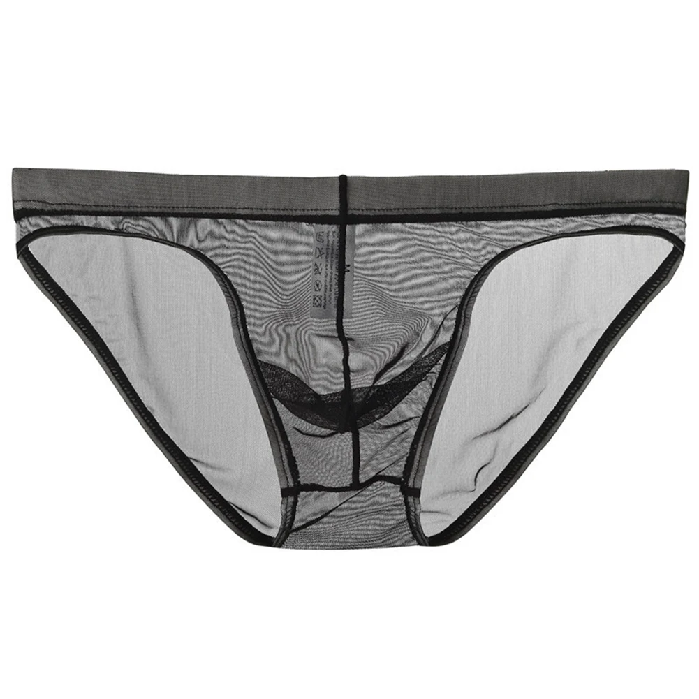 

Low Rise Panties Mens Briefs Night Use Sleep Wear Pouch Design Slightly Elastic Waist Mens Sexy See Through Underwear