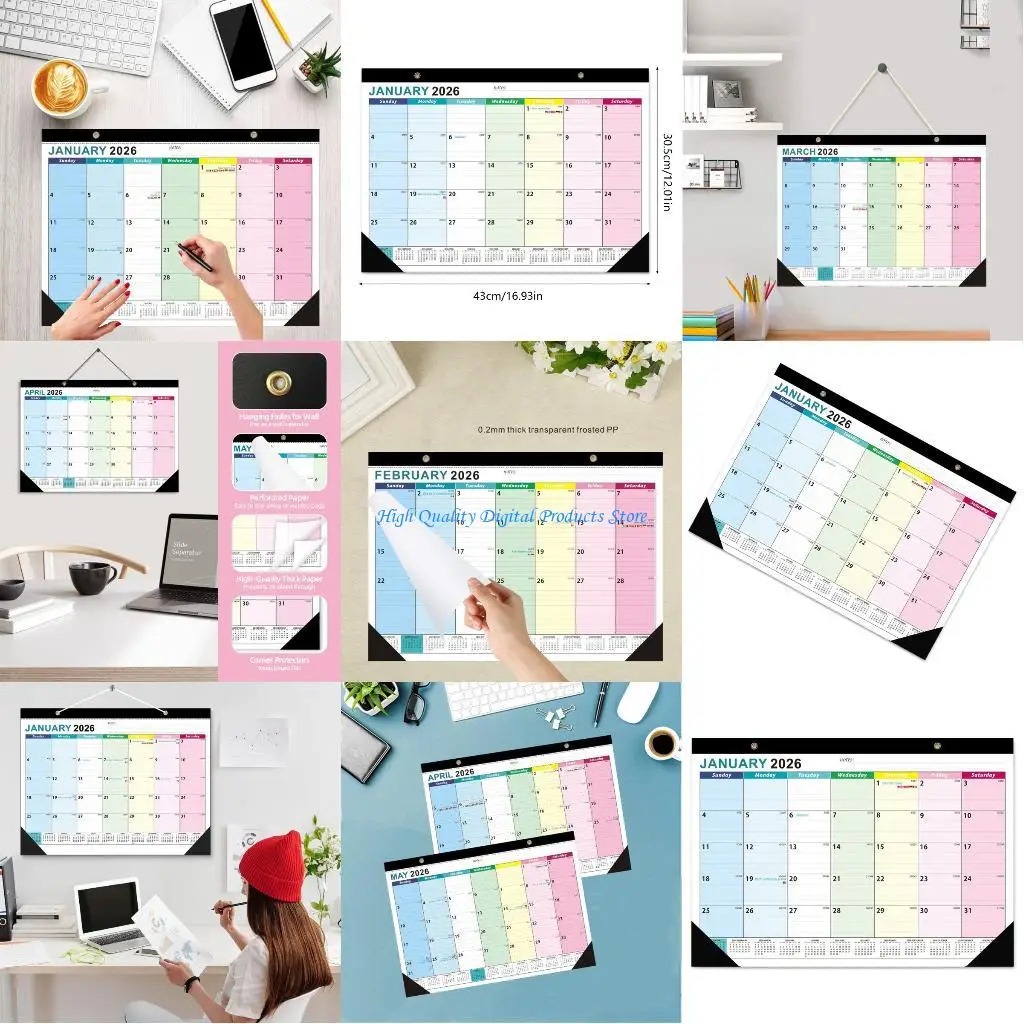 U2JE 2026 Wall Lịch lập kế hoạch hàng tháng để lập kế hoạch lập kế hoạch hàng tháng