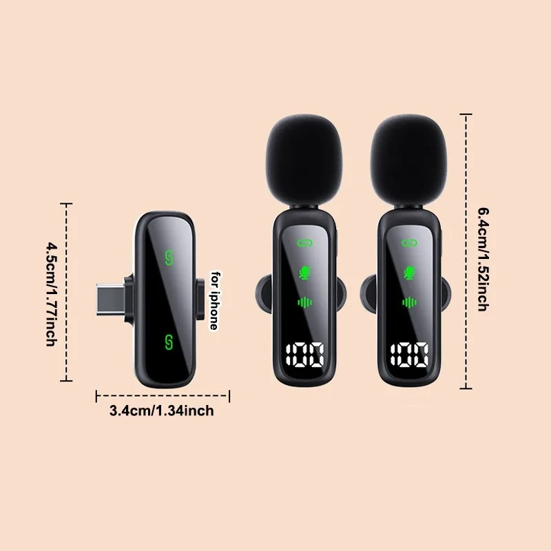 Wireless Lavalier Microphone Mini Lapel Mic with Noise Reduction for Outdoor Live Short Video Shoots Podcast Mobile Phone Use view 3