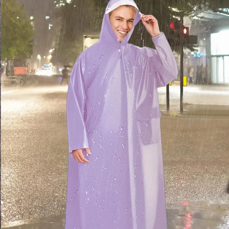 Rain Ponchos For Adults Rain Poncho Hooded Rain Poncho Waterproof Full Body Protection With Zippers For Outdoor Travel Electric