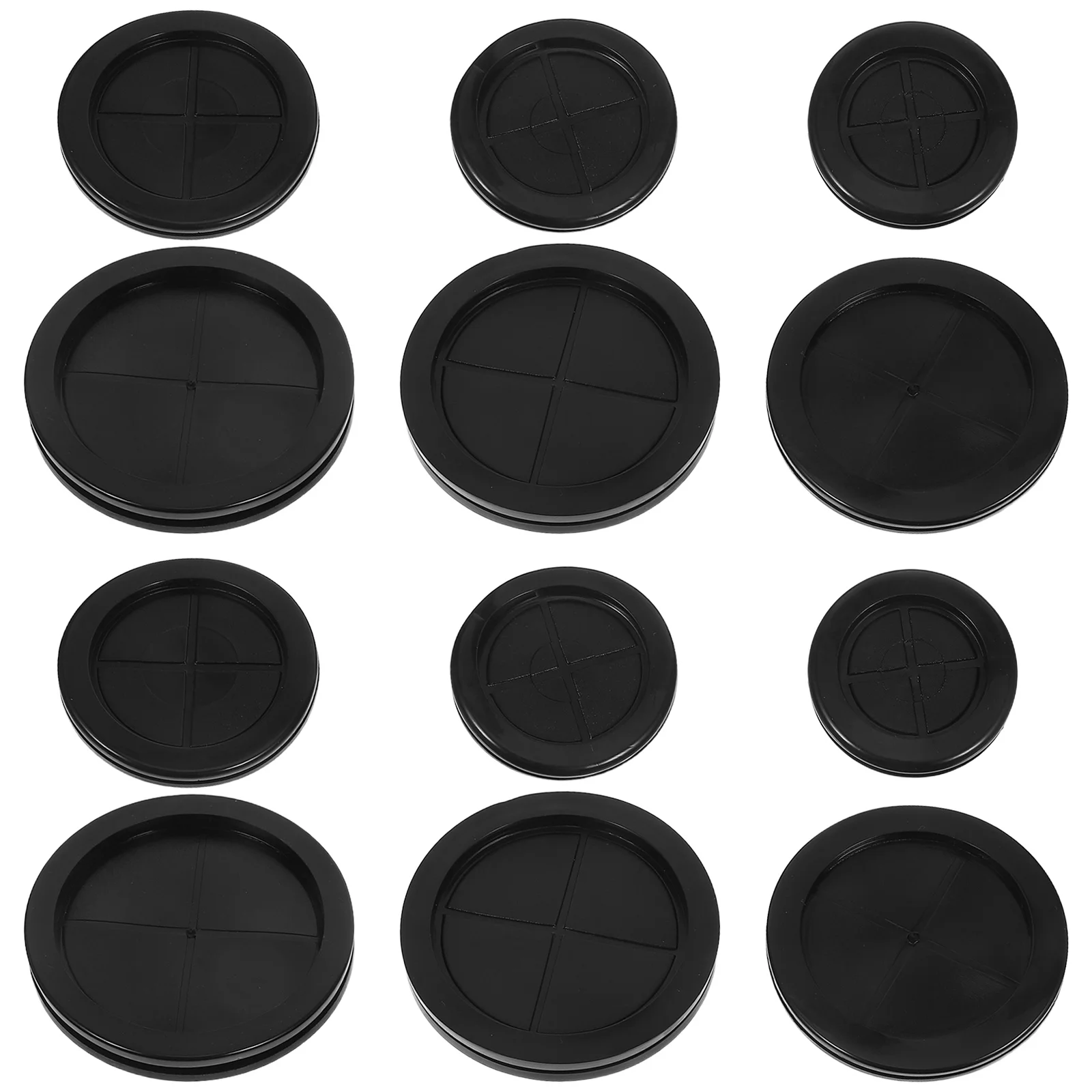 12 pezzi di filo di gomma passacavo rotondo copertura del foro del cavo per la protezione del cablaggio della parete della scrivania boccola a scatto occhielli flessibili organizzatore di cavi