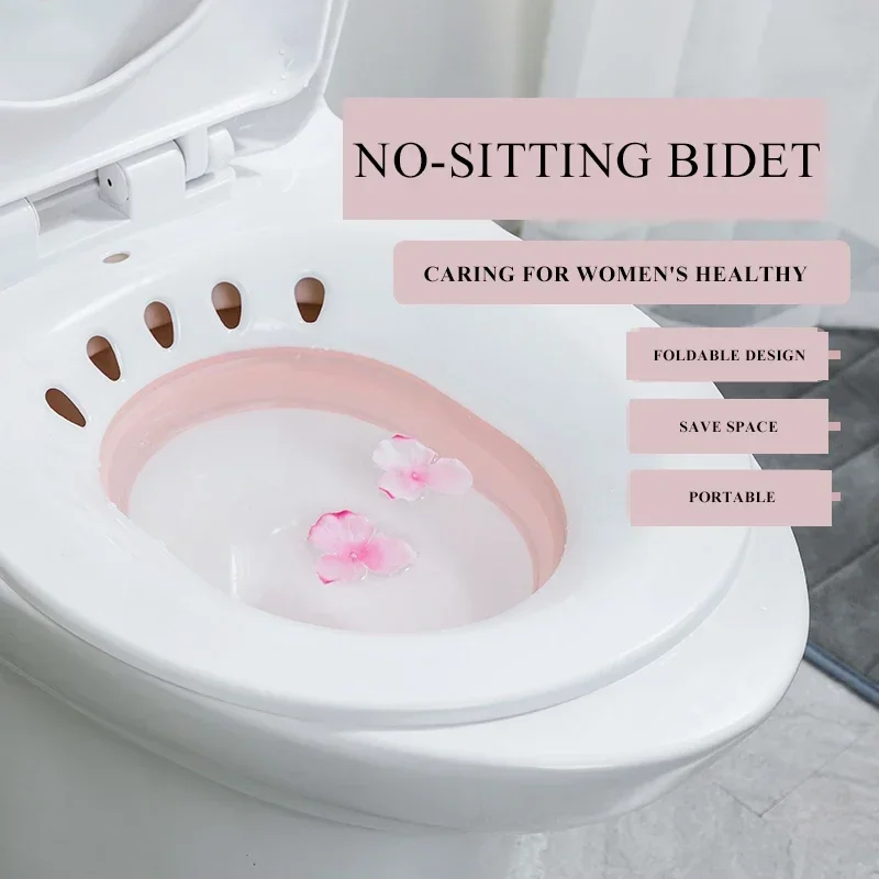 Woman Folding Toilet Bidet Postpartum Bath Toilet Seat Self Cleaning Hip Irrigator Perineum Soaking Bathtub Hemorrhoid Treatment