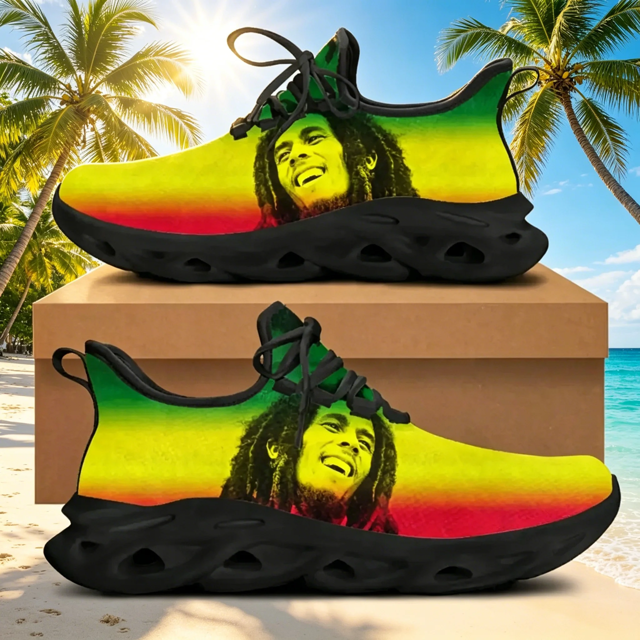 

Bob Marley Vintage Blade Sneakers Legend Singer Graphic Soft Sole Wear Resistant Unisex Outdoor Footwear