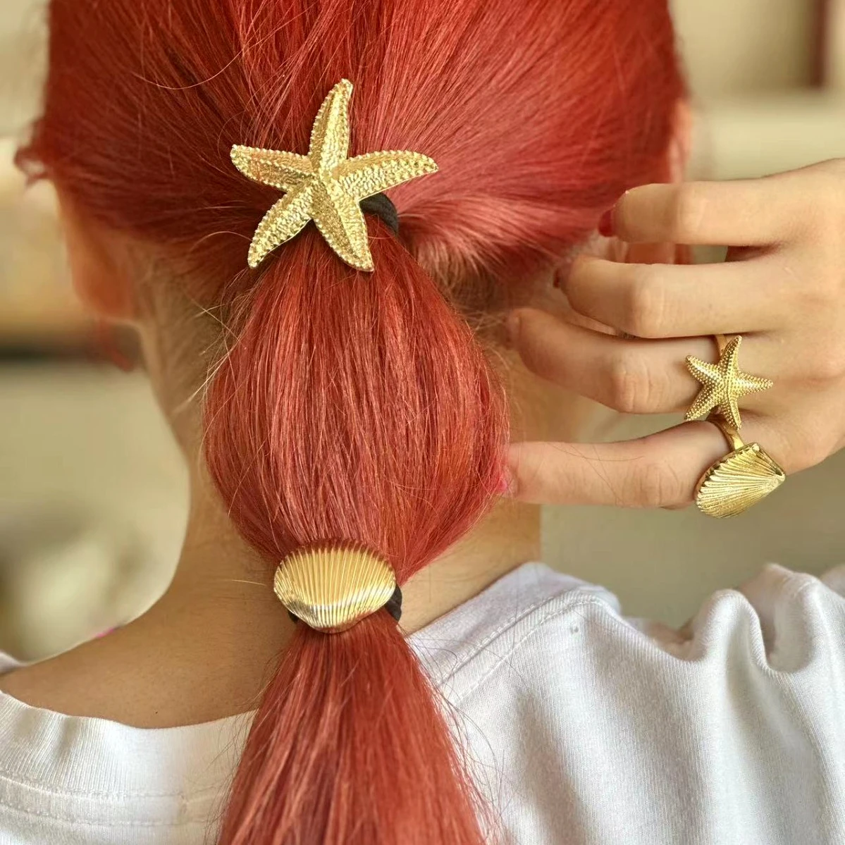 

Metal Irregular Shell Starfish Hair Bands for Women Headband Elastic HairPins Hairband Ropes Fashion Jewelry Hair Accessories