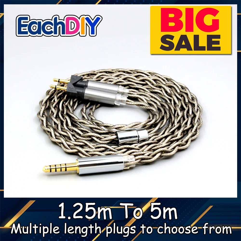 

99% Pure Silver + Graphene Silver Plated Shield Earphone Cable For Abyss Diana v2 phi TC X1226lite 1:1 headphone pin LN008503