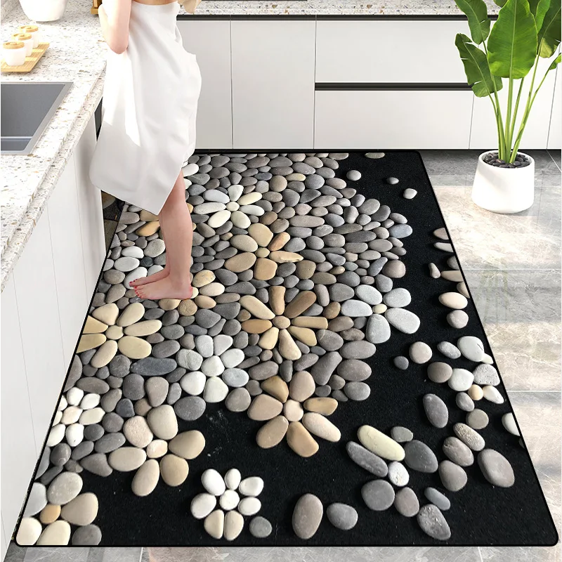 Creative Pebble Carpet Colorful Floor Mat Bathroom Door Mat Absorbent and Non slip Rugs Kitchen Mat living room