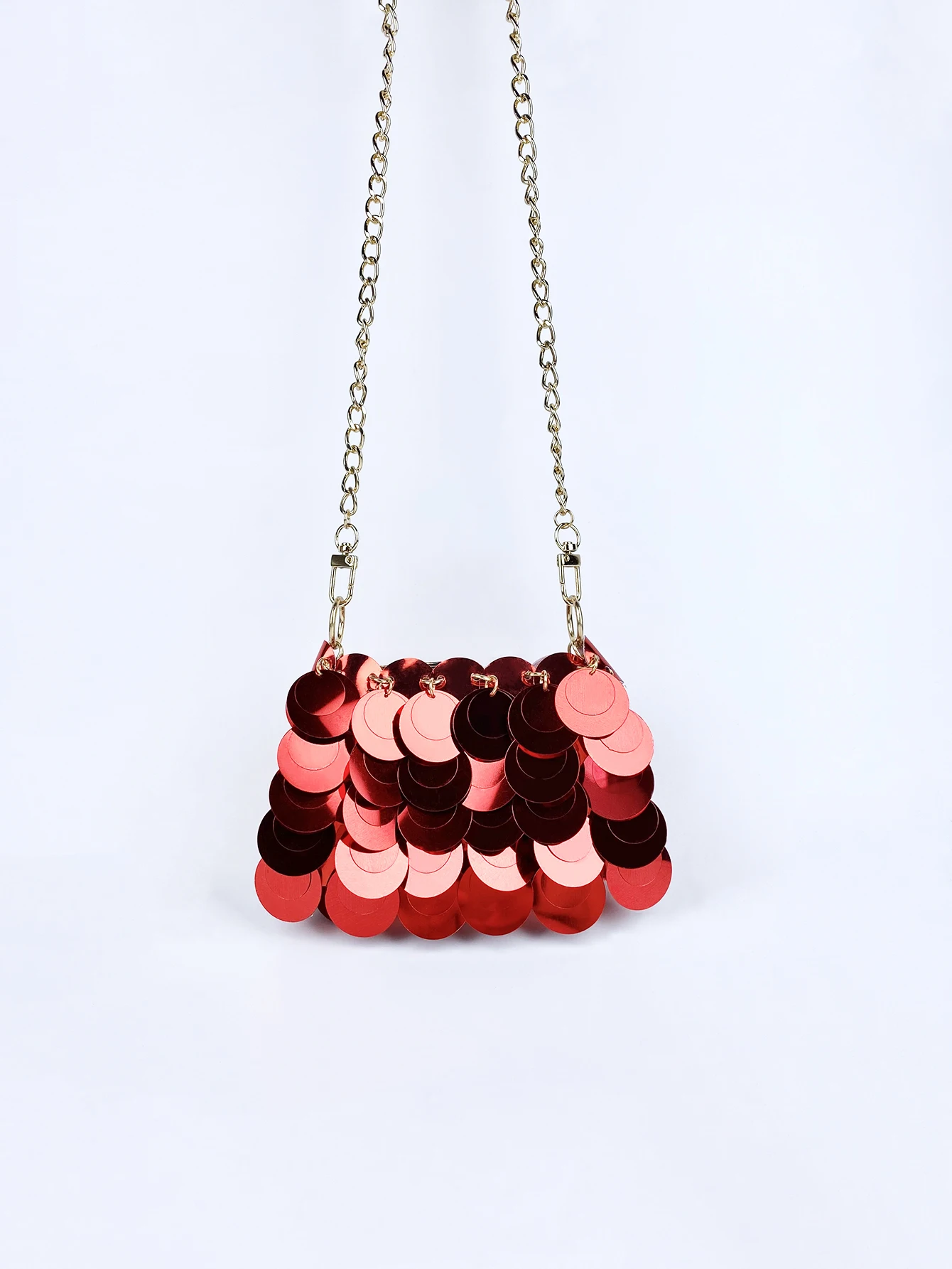 Fashionable and personalized sequin dinner bag, red versatile and simple crossbody bag, popular on the internet, the same style