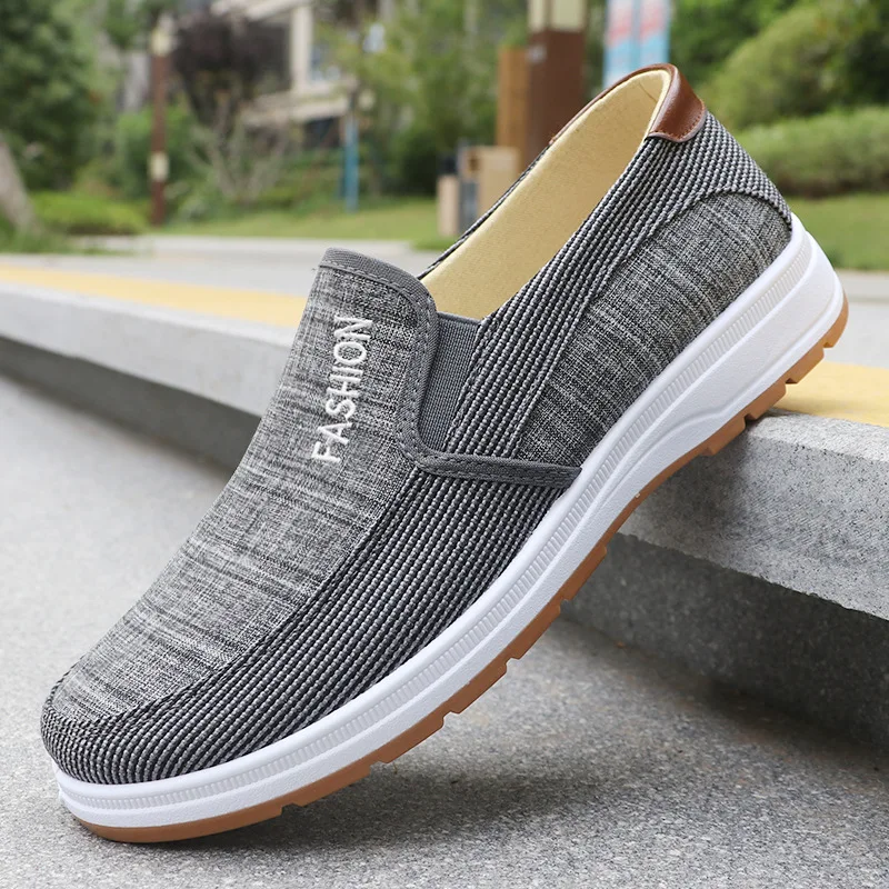 Summer Wear-resistant Soft-soled Canvas Shoes Men's Comfortable Breathable Work Running Sports Shoes