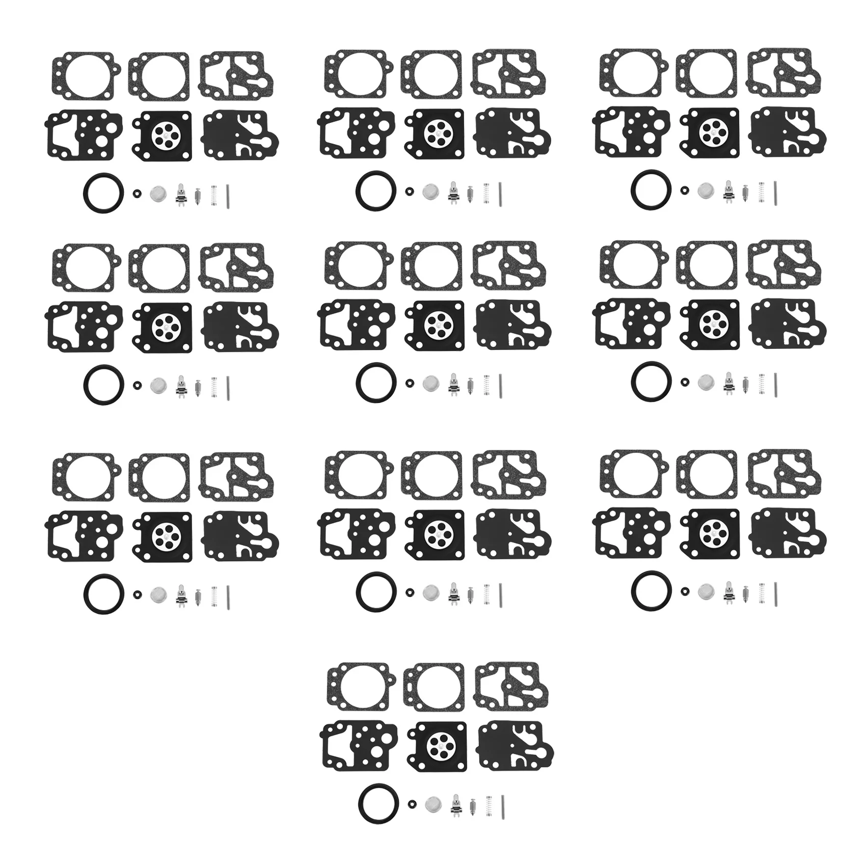 キャブレター修理ガスケット再構築針キット,Walbro K20-WYJ,echo,Husqvarna, Toro,ryobi,honda,homeliteトリマー,10個