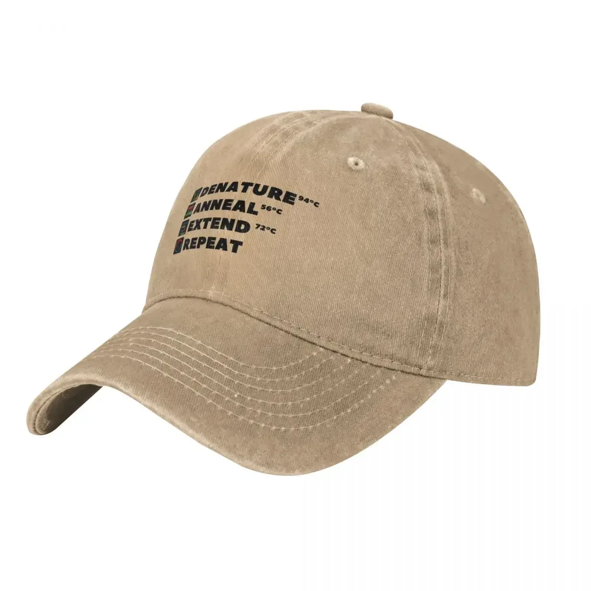 PCR Process Steps of Polymerase Chain Reaction Molecular Biology Science Baseball Cap Sun Cap Male hat Men's Hats Women's