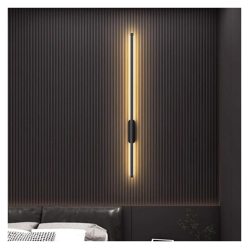 

Modern Simple Wall Lamp Bedroom Living Room Black Gold Strip Wall Lamps LED Ceiling Lights For Kitchen Corridor Lighting Fixture