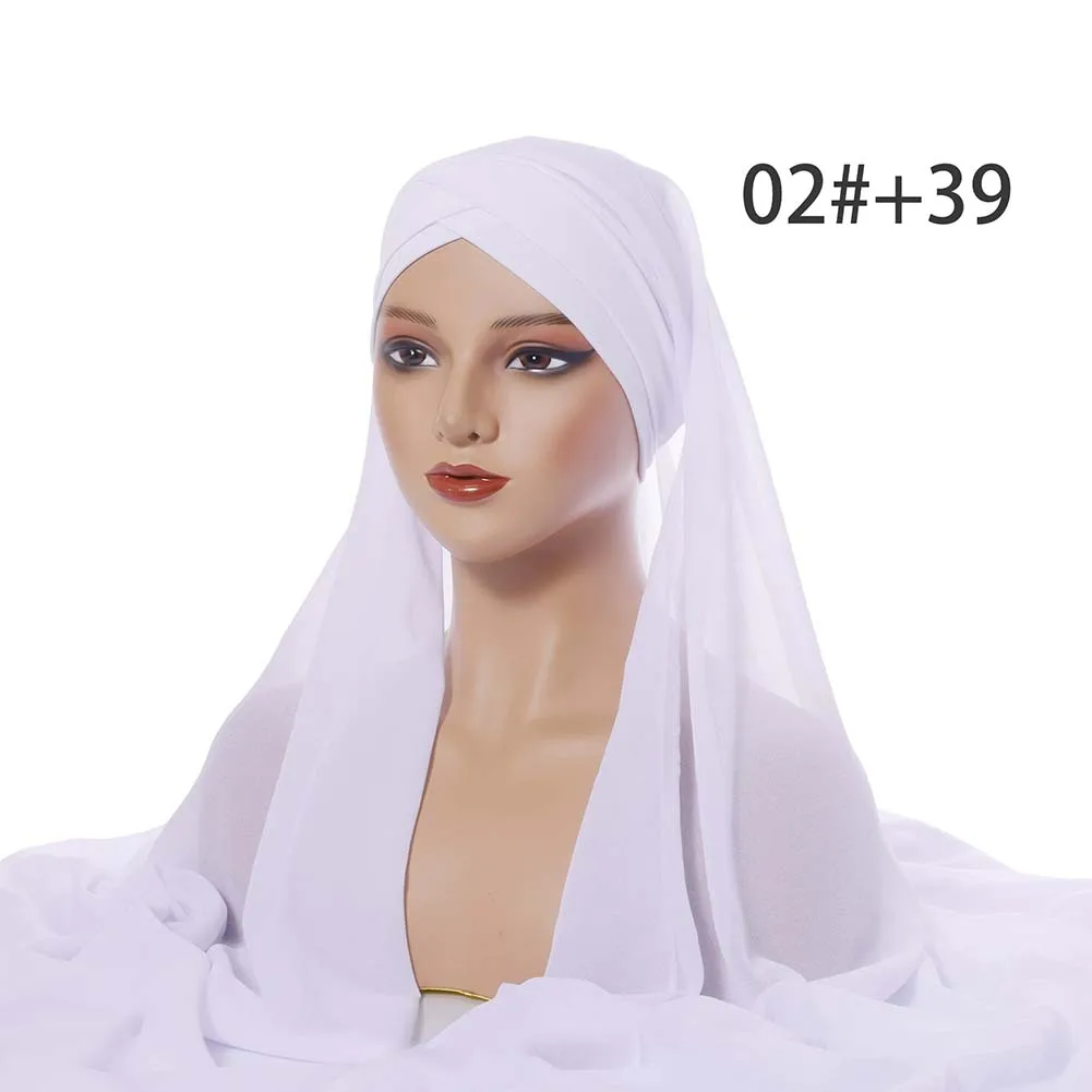 

Fashion Accessory 170 * 75CM Chiffon Headscarf Breathable Lightweight Scarf Elastic Headscarf Breathable Material