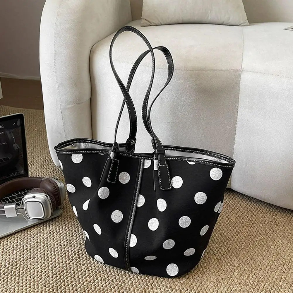 Polka Polka Dot Tote Bag for Women Large Capacity Shoulder Bag Fashion Casual Handbag Top Handle Shopping Bag - Aliexpress Deal