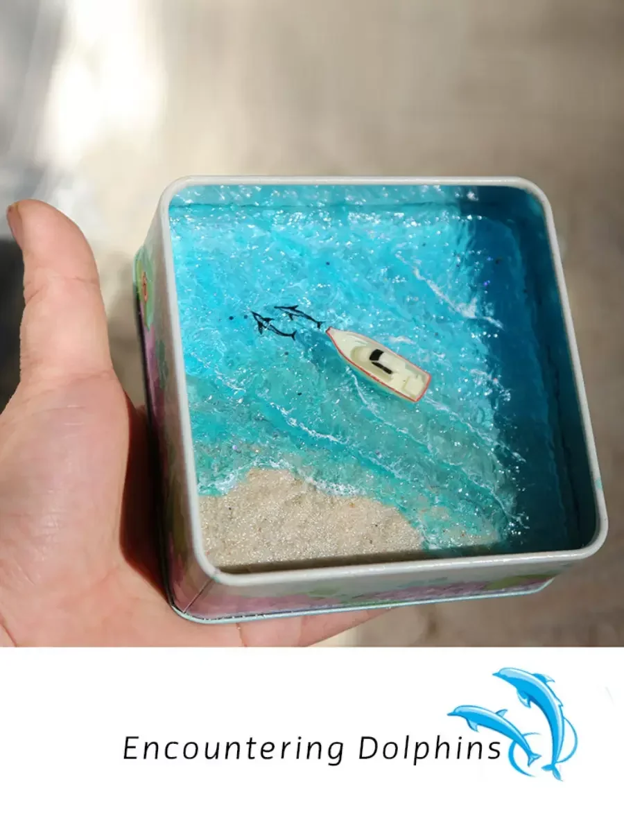 Creative Small Handmade Miniature Model Simulation Sand Table Ocean Beach Boat Decoration Beautiful Home Decor