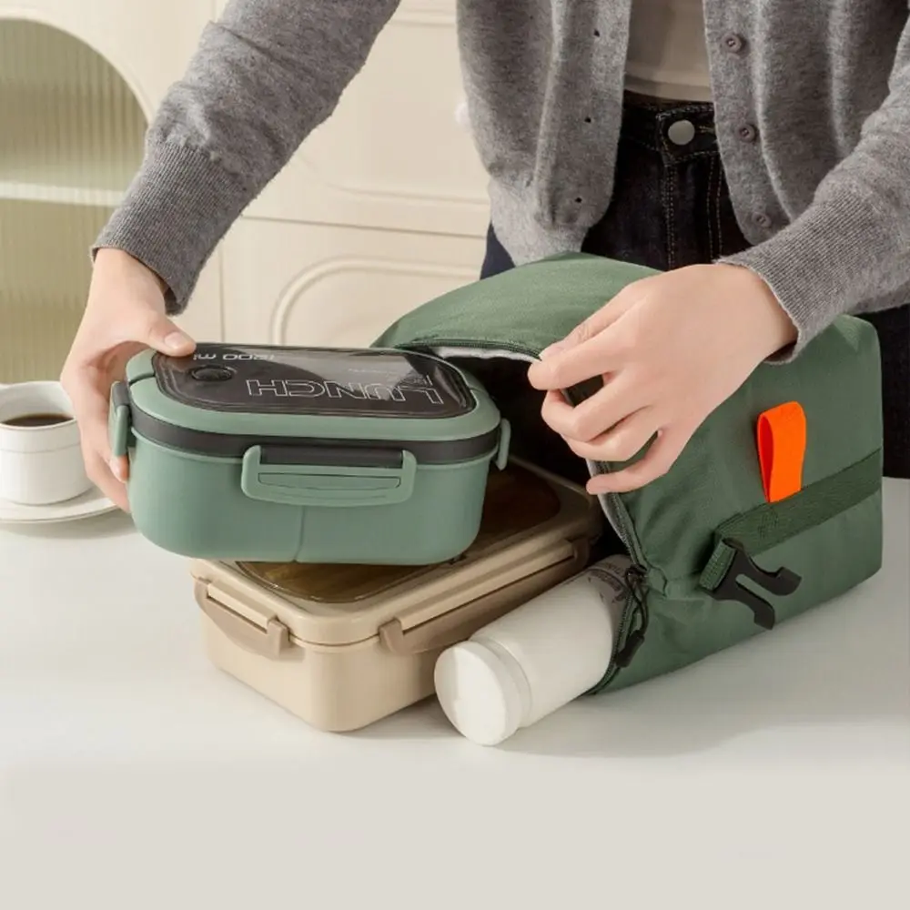 Fashion Foldable Insulated Bag Office Worker Waterproof Lunch Bag Student Large Capacity Lunch Handbag Storage Pouch