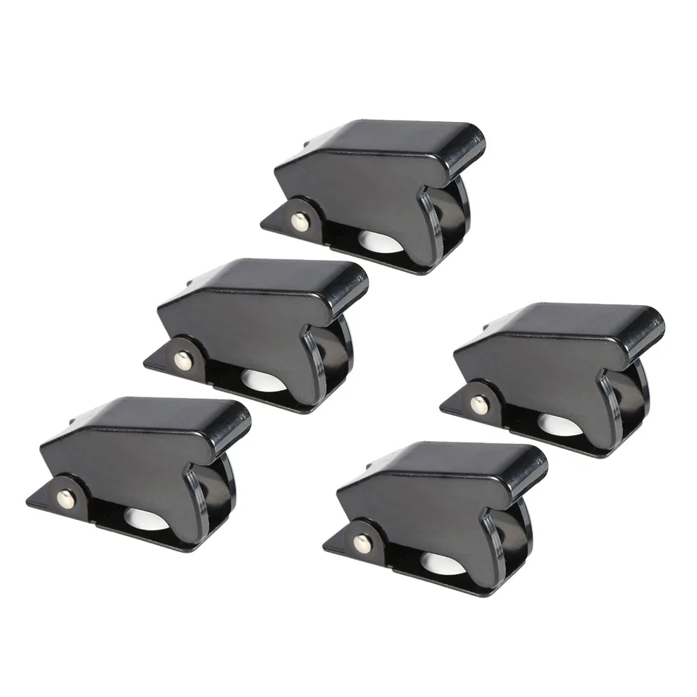 5Pcs Black Toggle Switch Cover 12mm Mounting Dimensions Waterproof Design Button Switch Cover Plate Guard Toggle Switch Guards