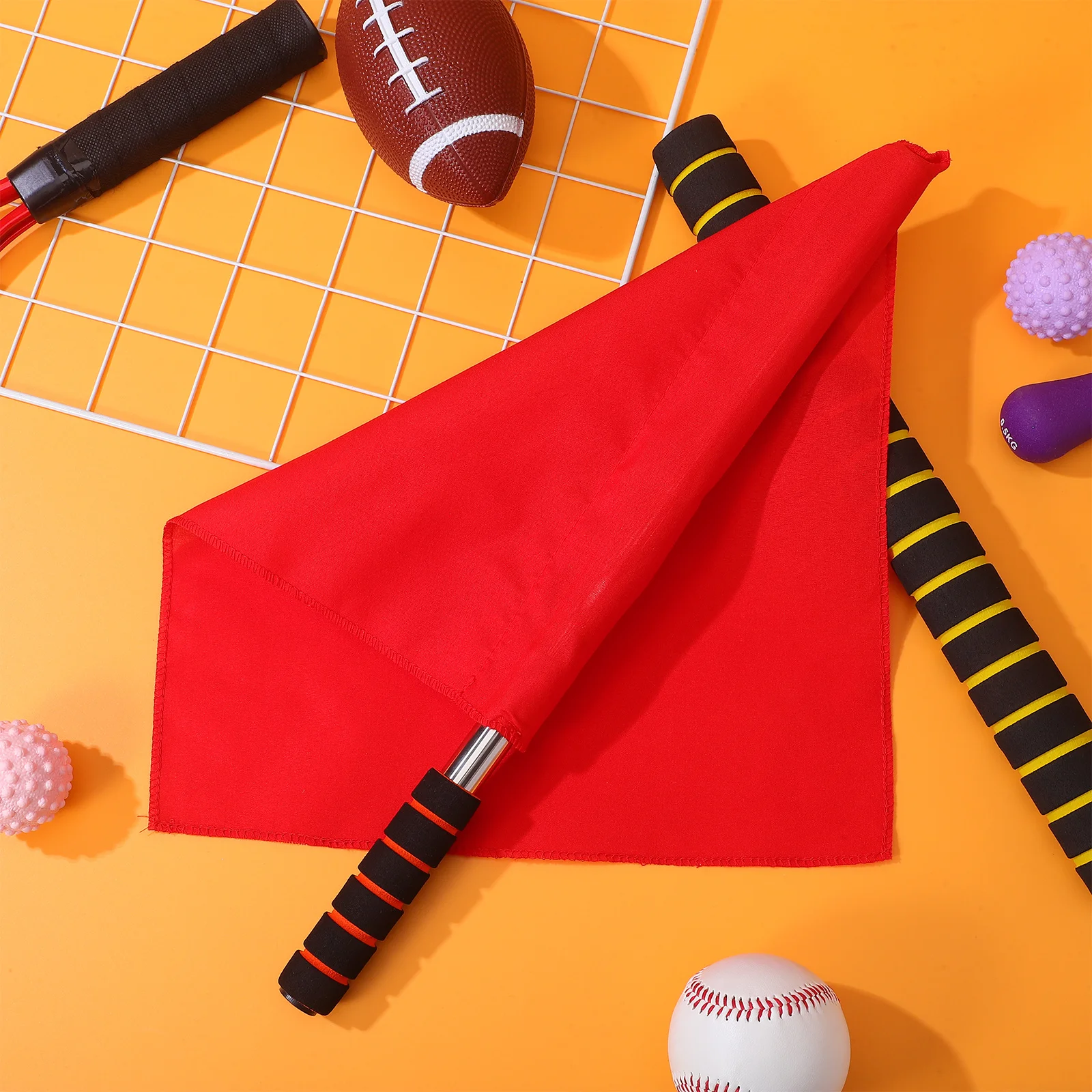 

2 шт. флаги для сигналов рефери, легкие полиэфирные хлопковые флаги для размахивания рук для гонок, футбольных соревновательных игр