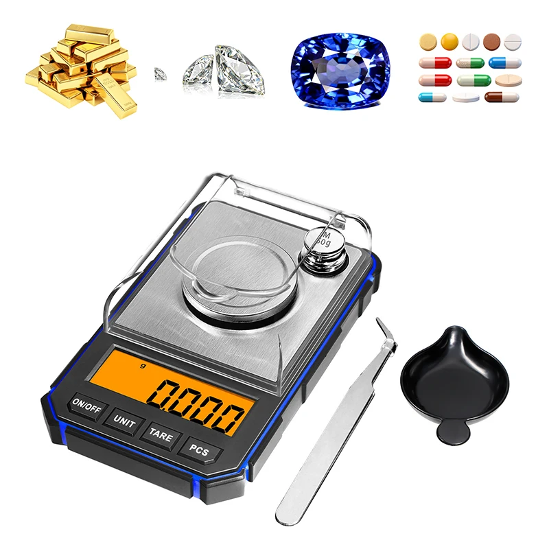 High Precision Professional Electronic Scale 50g/0.001g Digital Gold Jewelry Milligram Scale Mini Electronic Balance Scale