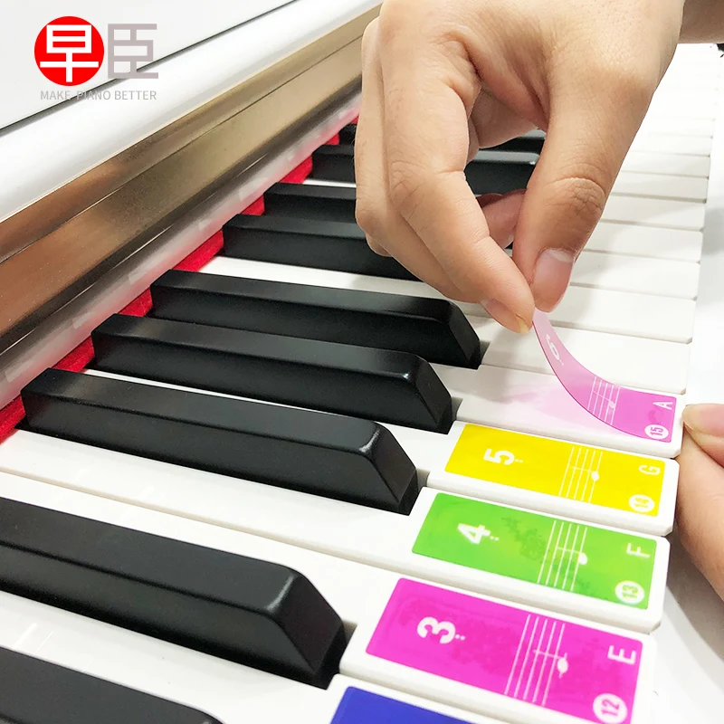 Removable Piano Colored practice stickers for beginners 88 61 76 49 Keyboard note labels Practice aids for piano learners Piano