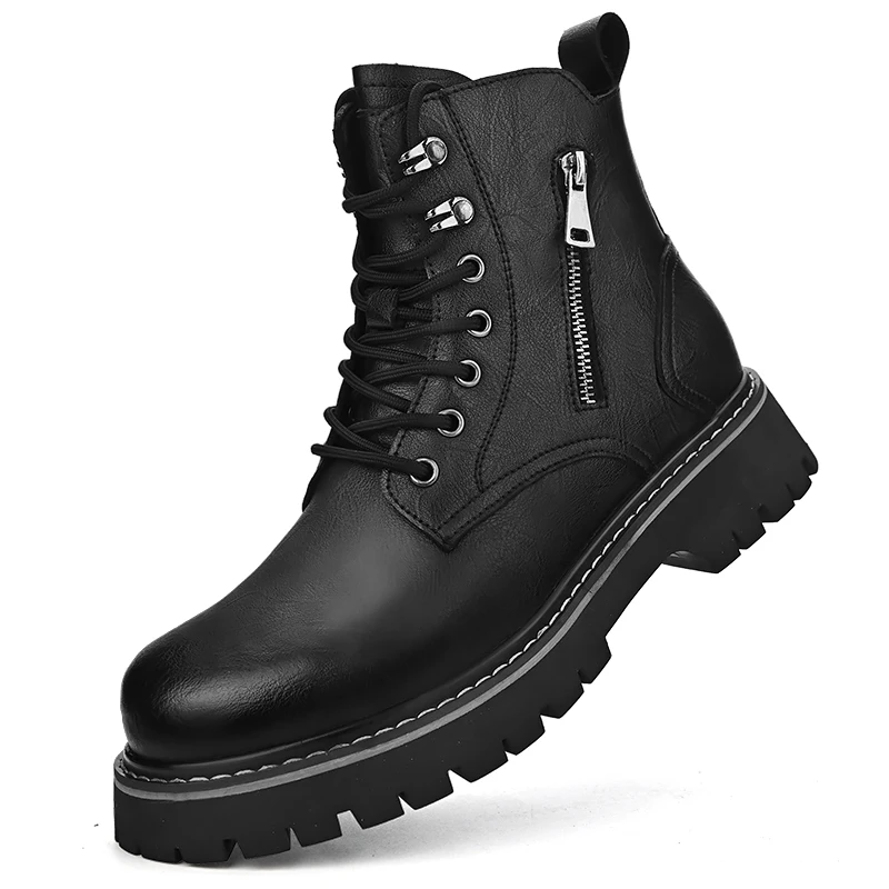 أحذية صفراء كبيرة أحذية عالية الجودة: أحذية رجالية من الجلد الطبيعي للخريف، 2024 نعل داخلي جديد لزيادة الارتفاع ونعل سميك أنيق #5