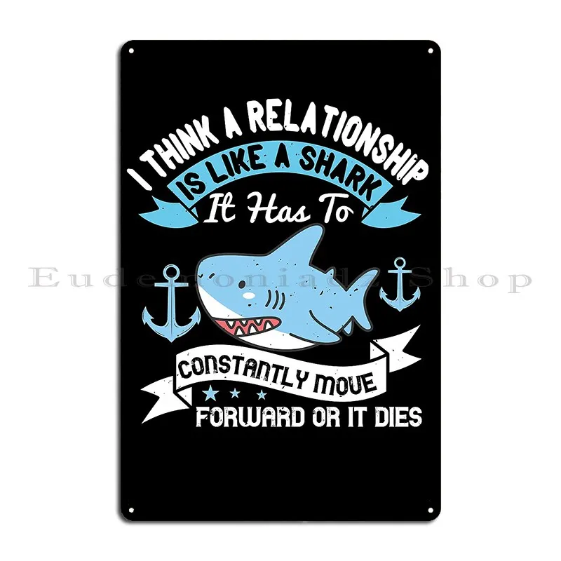 العلاقة مثل علامة القرش المعدنية جدارية نادي مخصص نادي المرآب تين تسجيل ملصق