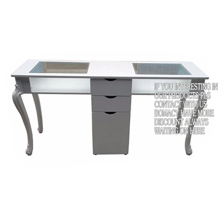 Glass Manicure Table Design Professional Salon Furniture Manicure Table Case Nail Manicure Table with Dust Light Luxury Modern