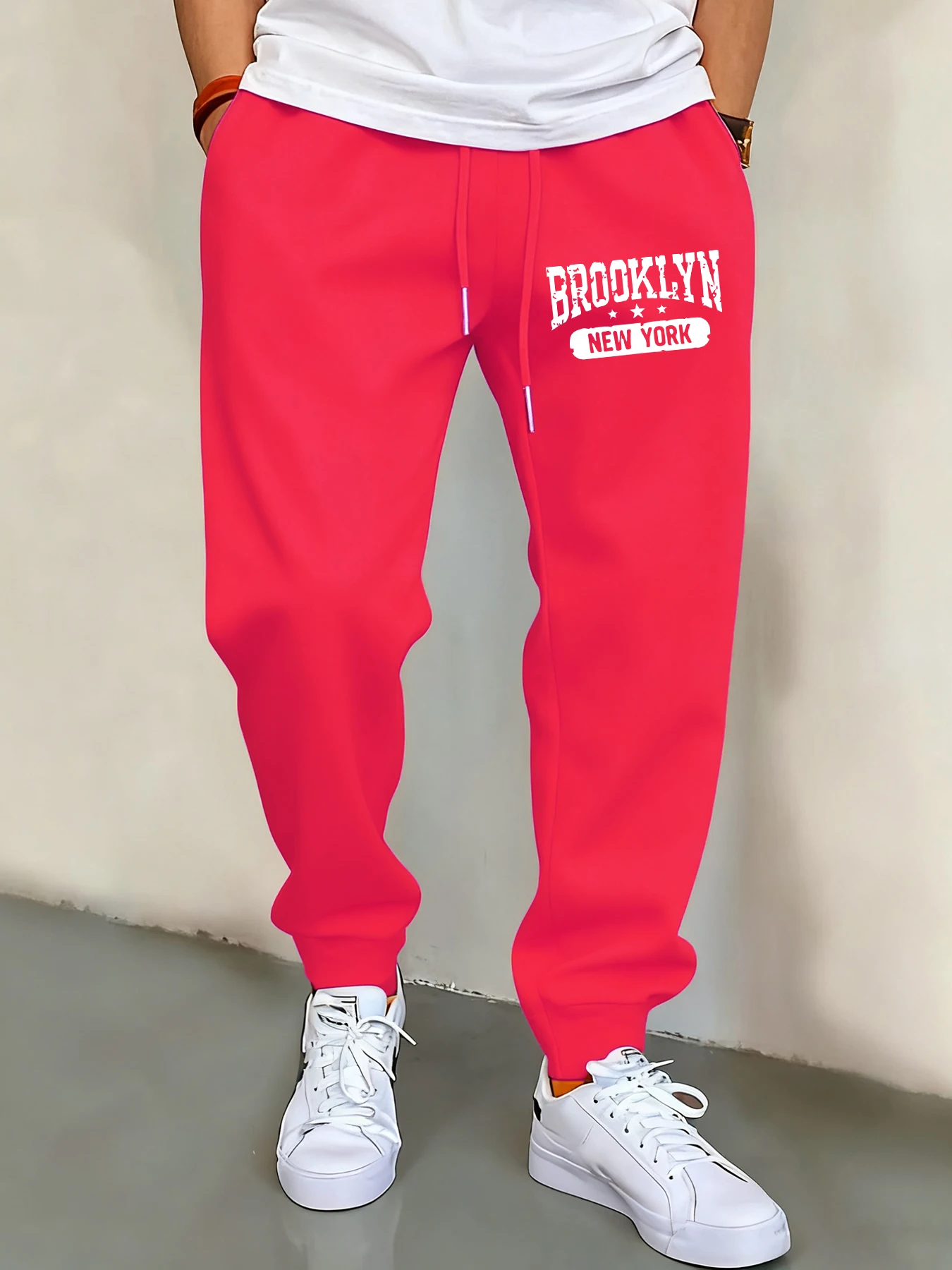 

Brooklyn New York Art Letter Print Спортивные штаны Мужские удобные спортивные штаны Флисовые модные осенние спортивные штаны унисекс Спортивные штаны