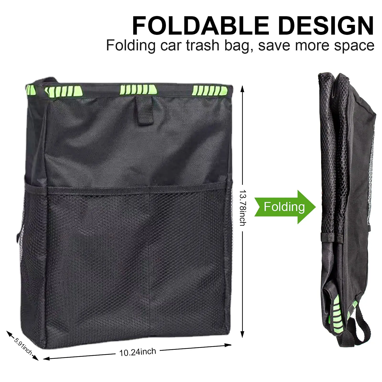 Multifunctional Car Seat Back Organizer, Insulated Cooler Bag & Trash Bin, Waterproof Storage Pocket view 3