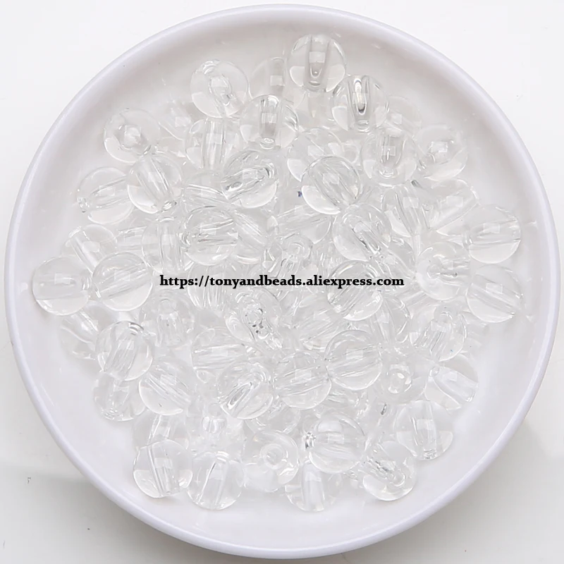 Smooth Clear Round Acrylic Spacer Beads 6 8 10 12MM Pick Size For Jewelry Making