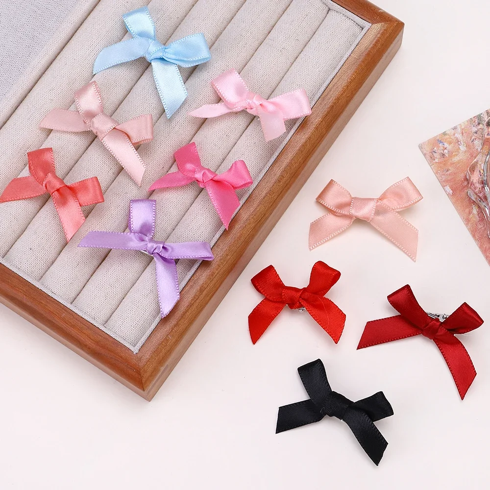 9/18Pcs Colors Silk Ribbon Bowknot Hair Clips Fashion Sweet Cute Girl Barrettes Colorful Lace Women Bobby Pin Y2K Accessories