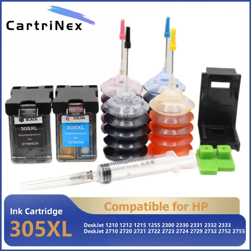 Refillable 305XL Ink Cartridge for HP 305 XL DeskJet 2710 27