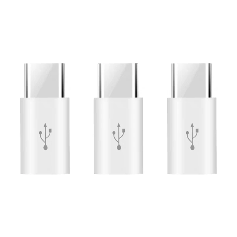 3 PCS Connector Micro USB to Type-C Adapter for Samsung LG Huawei Honor Xiaomi Redmi OPPO Android Phone Charger Cable Converter