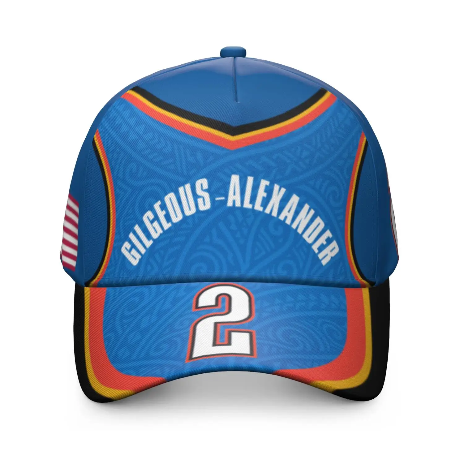 أمريكا أوكلاهوما قبعة بيسبول مخصص اسم رقم فريق Gilgeous قبعة البلد السفر الأمة الولايات المتحدة العلم القبعات