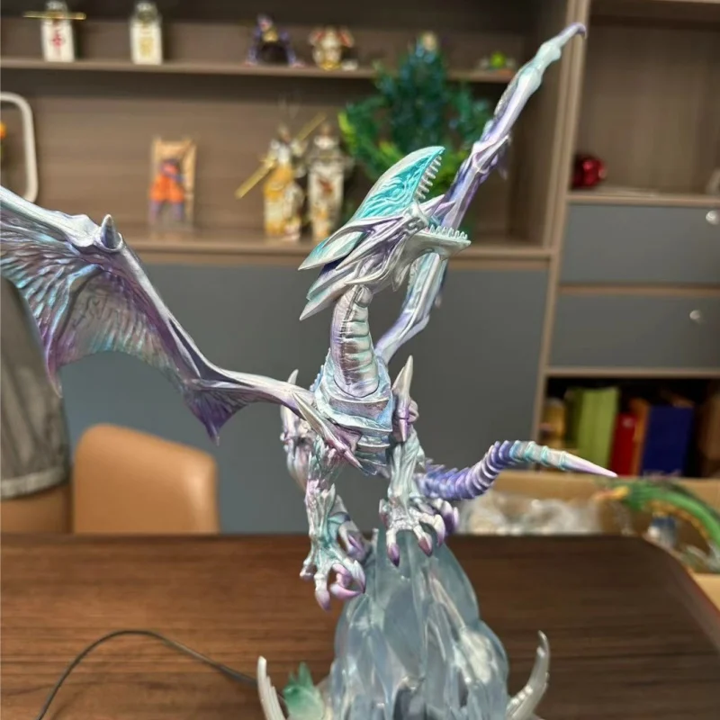 

47cm Yu-Gi-Oh Figure Blue-Eyes White Dragon Figures With Light Pvc Statue Model High Quality Collections Desk Decora Toys Gifts