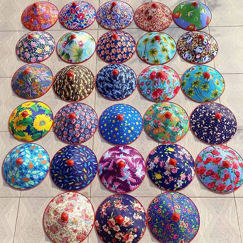Chinese Retro Bamboo Rattan Fisherman Flowers Hat Handmade Weave Straw Bucket Hat Tourism Dance Props Cone Fishing Sunshade Hat