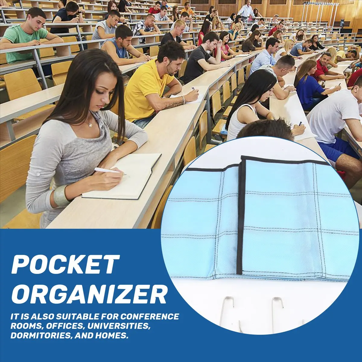 AA83 Pocket Chart for Calculator Holder, 30 Pocket Charts for Classroom 33.5 x 24.5 Inch Hanging Cell Phone Organizer
