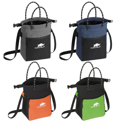 Imagen 1 del producto Bolsa de tiza Rhino Valley para escalada en roca, bolsa de tiza de escalada magnética sin fugas con asa, cinturón ajustable, bolsillos con cremallera