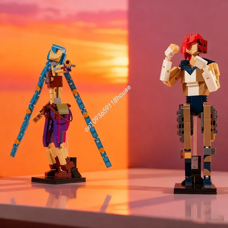 

500 шт. MOC Jinx и VI Combo Arcane модель строительные блоки архитектура DIY идея Рождественский подарок образование кирпич детская игрушка на день рождения