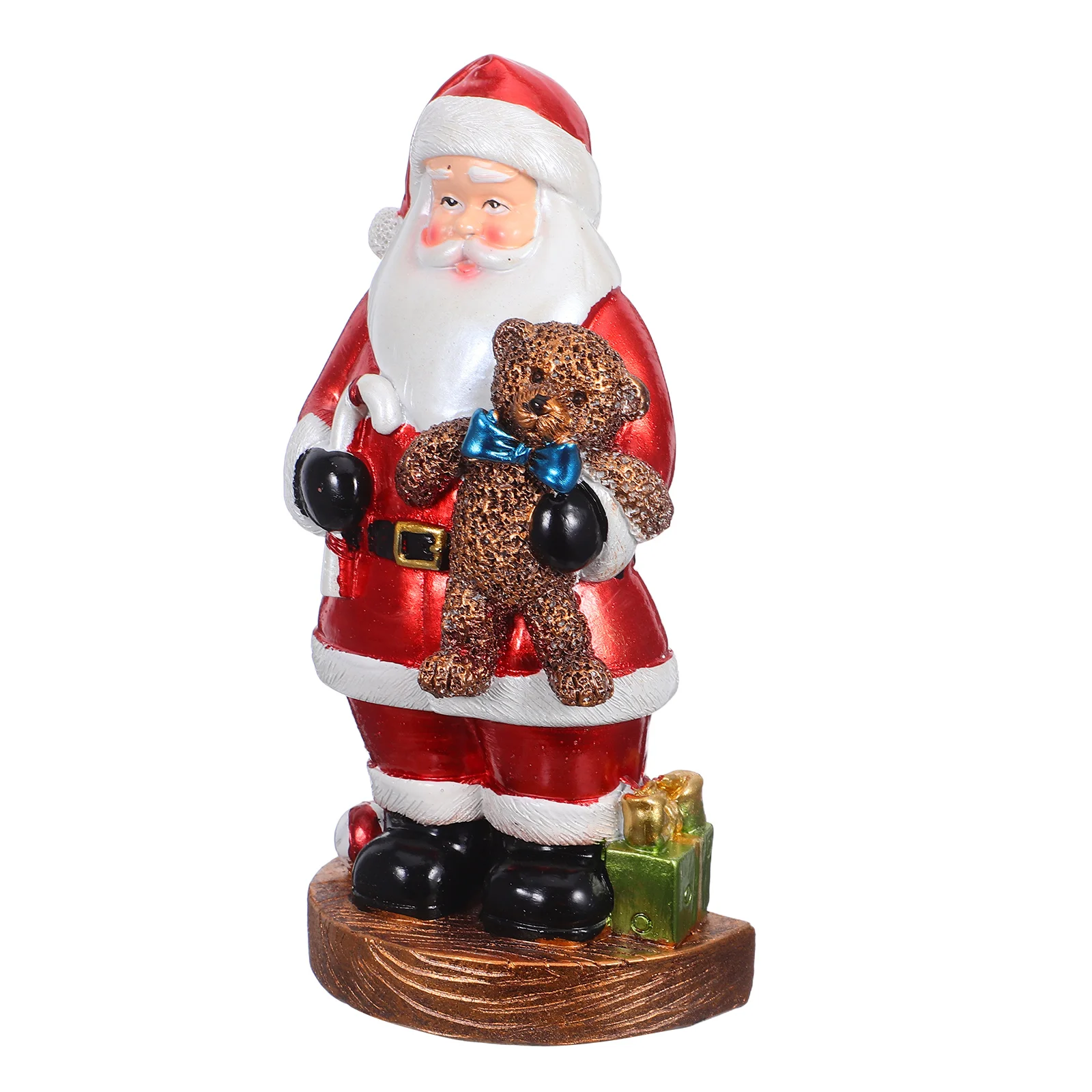 

Santa Claus Ornament Christmas Figurines Outdoor Figure Mantel Decor Tabletop Resin Standing Statue