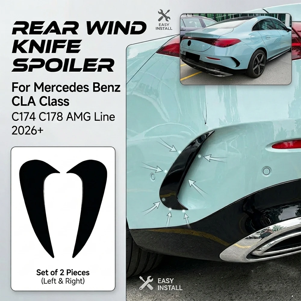 Nouveau pour Mercedes Benz Classe CLA C174 C178 AMG Line 2026+ – Pièces extérieures : Modification du becquet arrière (aile de vent)