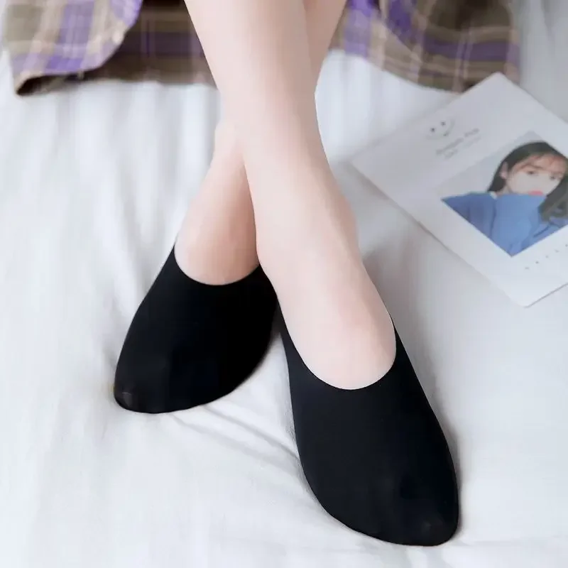 Silicone Non-slip Invisible Socks Slippers Seamless Ice Silk Ankle Boat Socks Summer Thin Solid Casual Breathable No Show Socks