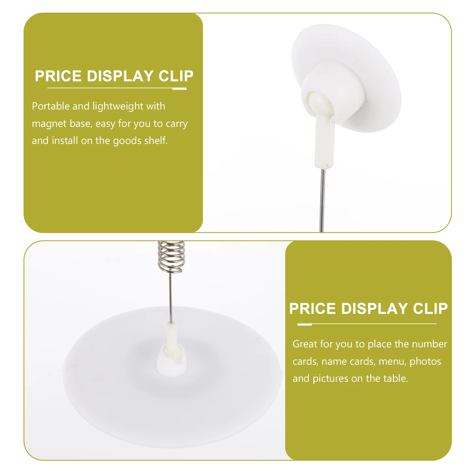 

6pcs Advertising Clip High-Grade Plastic Price Tag Display Holder Round Base Sign Clamp Easy Install Smooth Surface Office