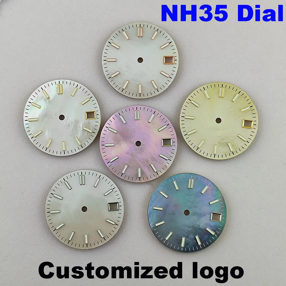 

Customized logo shell NH35 dial suitable for NH35 movement case C3 watch accessories 28.5mm dial
