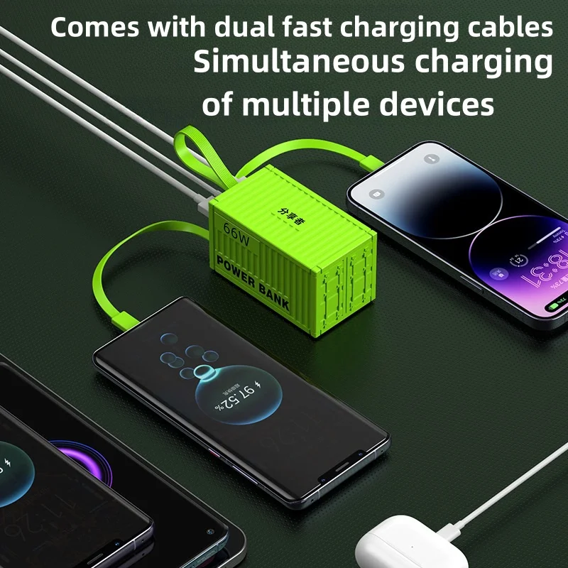 

For iPhone and Xiaomi 21700 battery storage case, three USB charging case with LED display, 4x21700 without battery